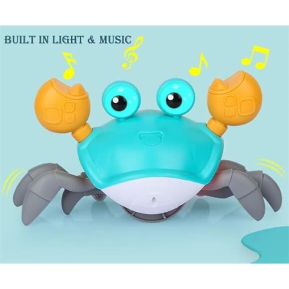 Crawling Crab Baby Toys with Music & Light, Tummy Time Interactive Toddler Toy - Picture 2 of 7